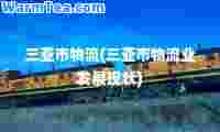 三亚市物流(三亚市物流业发展现状)