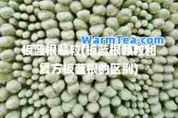 板蓝根颗粒(板蓝根颗粒和复方板蓝根的区别)