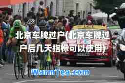 北京车牌过户(北京车牌过户后几天指标可以使用)