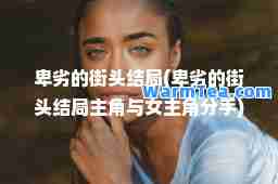 卑劣的街头结局(卑劣的街头结局主角与女主角分手)