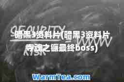 暗黑3资料片(暗黑3资料片夺魂之镰最终boss)