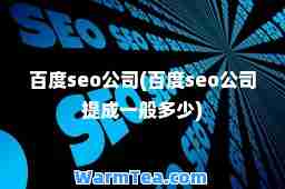 百度seo公司(百度seo公司提成一般多少)