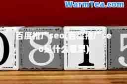 百度推广seo(百度推广seo是什么意思)