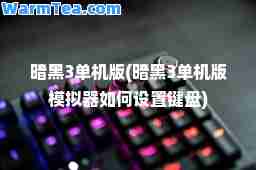 暗黑3单机版(暗黑3单机版模拟器如何设置键盘)