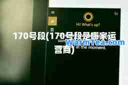 170号段(170号段是哪家运营商)