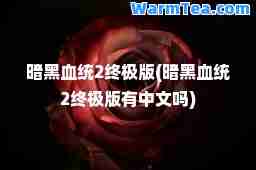 暗黑血统2版(暗黑血统2版有中文吗)