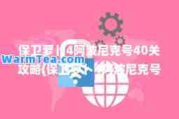 保卫萝卜4阿波尼克号40关攻略(保卫萝卜4阿波尼克号40关攻略详解)