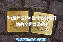 3g是什么(3g是什么时候开始的全国普及的)