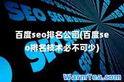 百度seo排名公司(百度seo排名技术必不可少)