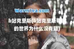 b站克里斯(b站克里斯蒂娜的世界为什么没有腿)