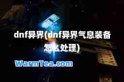 dnf异界(dnf异界气息装备怎么处理)