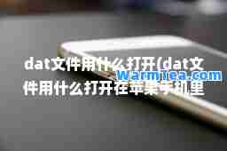 dat文件用什么打开(dat文件用什么打开在苹果手机里)