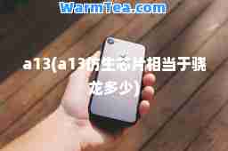 a13(a13仿生芯片相当于骁龙多少)