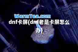 dnf卡屏(dnf老是卡屏怎么办)