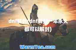 dnf解封(dnf解封一年都可以解封)