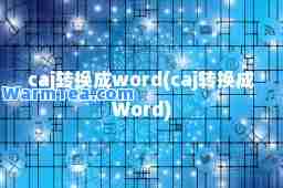 caj转换成word(caj转换成Word)