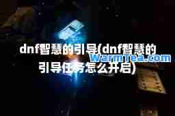dnf智慧的引导(dnf智慧的引导任务怎么开启)