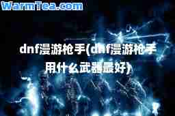 dnf漫游(dnf漫游用什么武器最好)