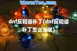 dnf反和谐补丁(dnf反和谐补丁怎么安装)