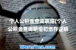 个人公积金查询明细(个人公积金查询明细和缴存证明怎么打)