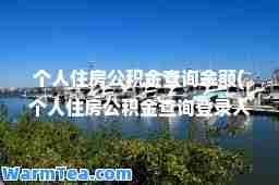 个人住房公积金查询余额(个人住房公积金查询登录入口) 个人住房公积金查询余额(个人住房公积金查询登录入口)