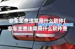 非车主查违章用什么软件(非车主查违章用什么软件查询)