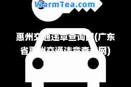 惠州交通违章查询网(广东省惠州交通违章查询网)