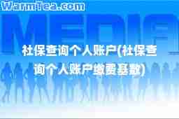 社保查询个人账户(社保查询个人账户缴费基数)