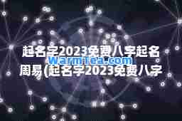 起名字2023免费八字起名周易(起名字2023免费八字起名周易王瑞)