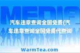 汽车违章查询全国免费(汽车违章查询全国免费代查询)