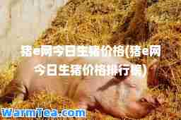 猪e网今日生猪价格(猪e网今日生猪价格排行榜)