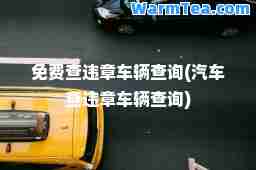 免费查违章车辆查询(汽车查违章车辆查询)