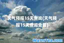 天气预报15天查询(天气预报15天查询免费)