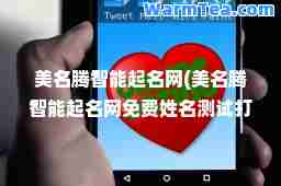 美名腾智能起名网(美名腾智能起名网免费姓名测试打)