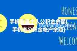 手机查询个人公积金余额(手机查公积金帐户余额)