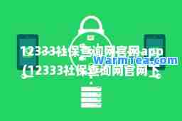 12333社保查询网官网app(12333社保查询网官网下载安装)