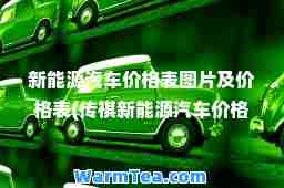 新能源汽车价格表图片及价格表(传祺新能源汽车价格表图片及价格表)