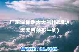 广东深圳明天天气(深圳明天天气预报一周)