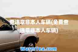 查违章非本人车辆(免费查违章非本人车辆)