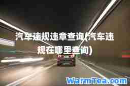 汽车违规违章查询(汽车违规在哪里查询)