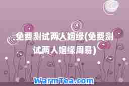 免费测试两人姻缘(免费测试两人姻缘周易)