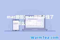 mac微信(mac微信卡住了怎么强制退出)