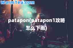 patapon(patapon1攻略怎么下雨)