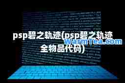 psp碧之轨迹(psp碧之轨迹全物品代码)