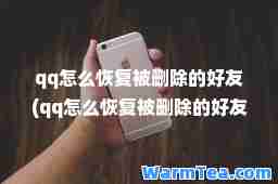 qq怎么恢复被删除的好友(qq怎么恢复被删除的好友苹果手机)