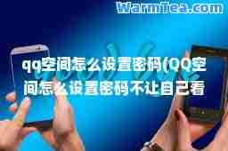 qq空间怎么设置密码(QQ空间怎么设置密码不让自己看)