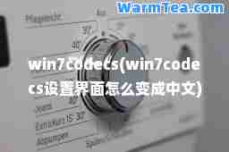 win7codecs(win7codecs设置界面怎么变成中文)