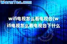 wifi电视怎么看电视台(wifi电视怎么看电视台下什么软件)