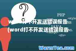 word打不开发送错误报告(word打不开发送错误报告怎么办)