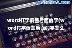 word打字覆盖后面的字(word打字覆盖后面的字怎么解决)